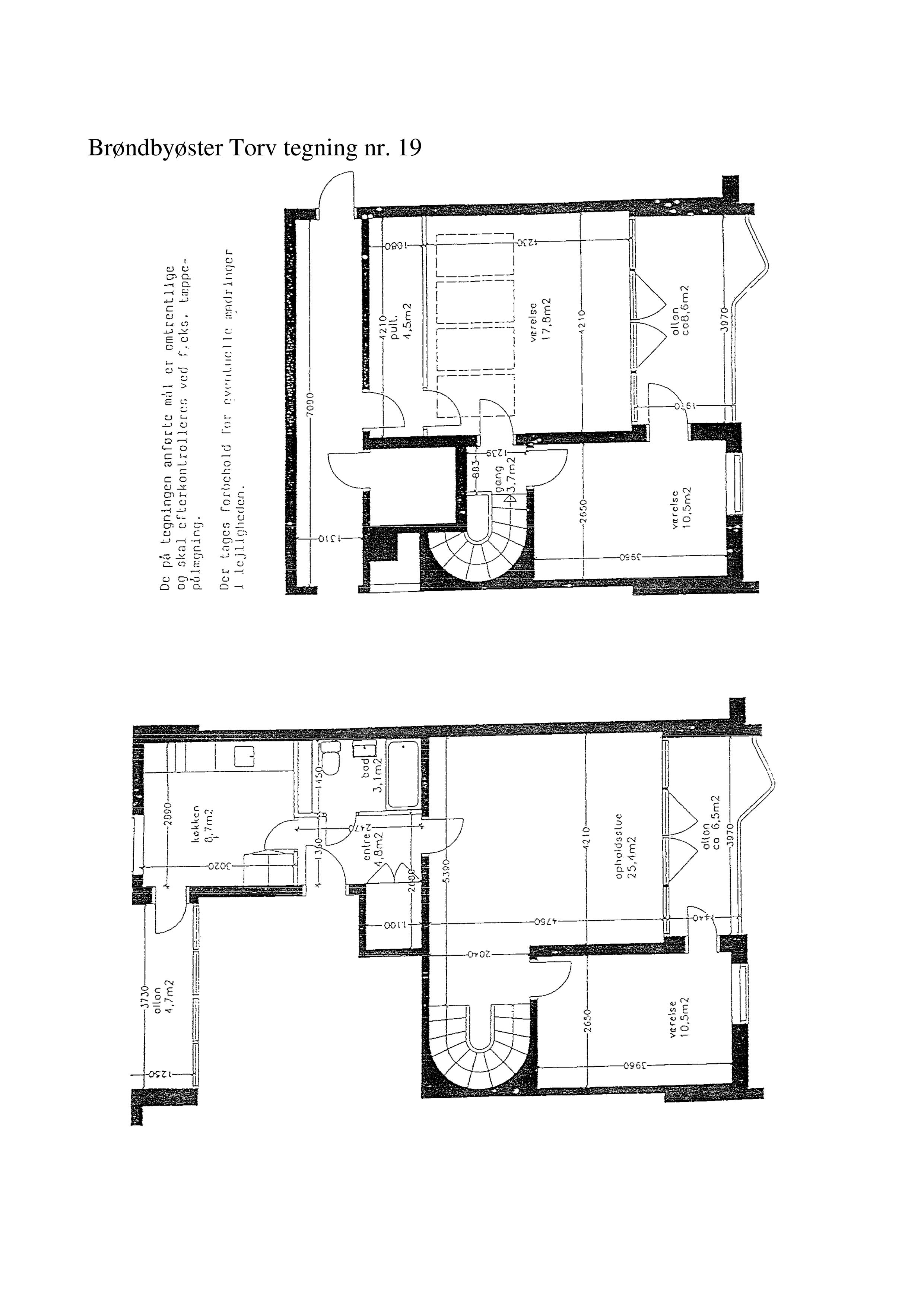 Tegning nr. 19 – 4-rums lejlighed – 122 m²